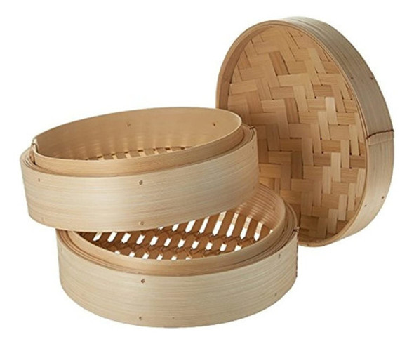 Trademark Innovations  Vapor De Bambú De 3 Piezas Tan Estánd 0 Trademark Innovations  Vapor De Bambú De 3 Piezas Tan Estánd 0