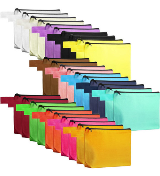 30 Bolsas De Maquillaje De Lona A Granel, Bolsas De Cosmetic 0