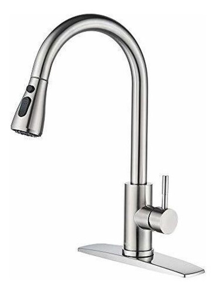 Canilla De Cocina De Niquel Cepillado, 360° Monocomando Inox 0