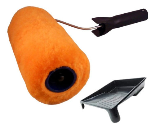 Combo Rodillo Cuero Lanar 22 Cm+ Bandeja Plana  Pintor 0
