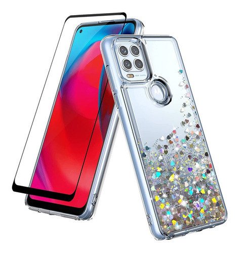Funda Glitter + Vidrio Templado Para Motorola G Stylus 5g 0