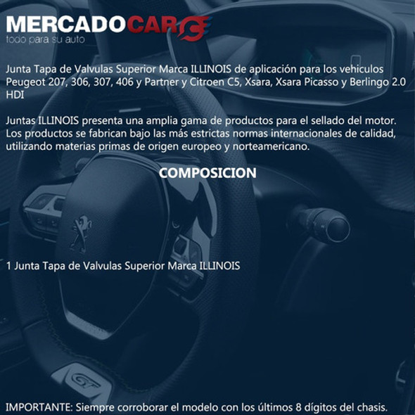 Junta Tapa Válvulas Peugeot 307 2.0 Hdi 2008 2009 2010 2011 1 Junta Tapa Válvulas Peugeot 307 2.0 Hdi 2008 2009 2010 2011 1