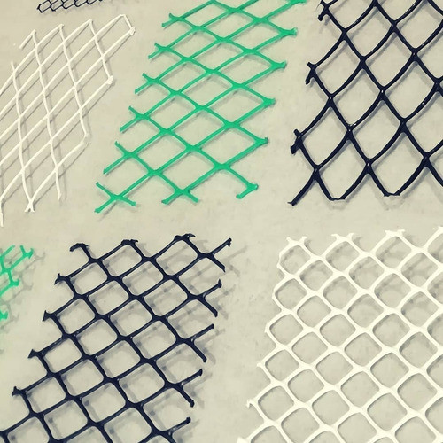 Tejido Malla Plastica Rombo Jardin 10 Mts X 1 Mts Blanco 1