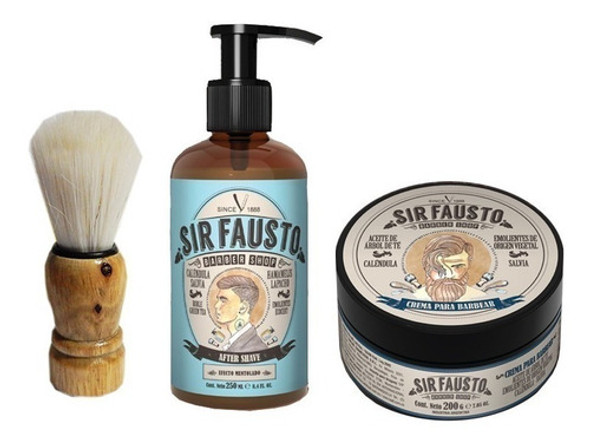 Kit Barbero Navaja De Corte+ Crema + After Shave Sir Fausto 1