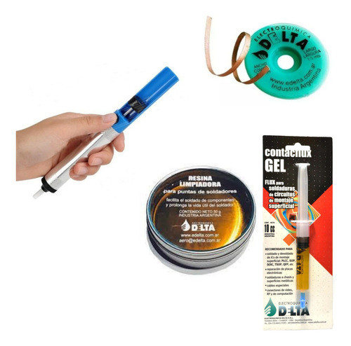 Kit Para Soldador Electronica Resina Flux Malla Desoldador 0