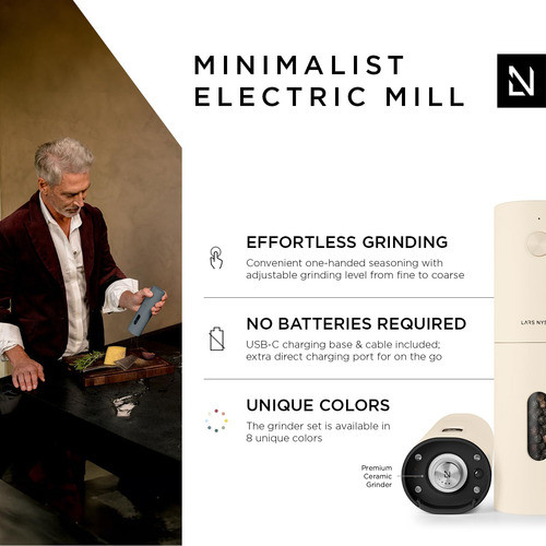 Juego Molinillo Eléctrico Sal Y Pimienta Recargable Usb 1