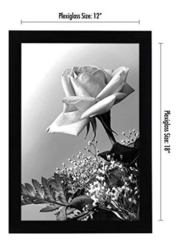 Marco Para Póster Americanflat 12x18 En Negro - Madera Compu 1