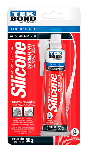 Silicona Acetica Alta Temperatura Rojo X 50gr Tek-bond 0