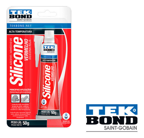 Silicona Acetica Alta Temperatura Rojo X 50gr Tek-bond 1