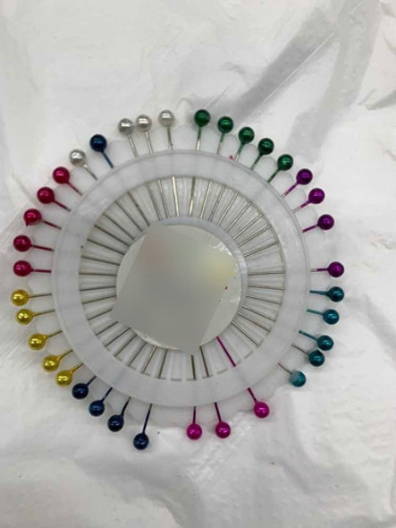 Alfileres Con Cabeza Color Pack X 12 Ruedas De 40 Alf. C/u 1