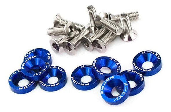 Arandelas Anodizada Con Tornillos M6 X 10 Azul 0