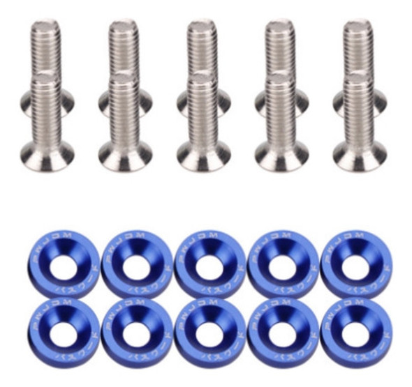 Arandelas Anodizada Con Tornillos M6 X 10 Azul 1