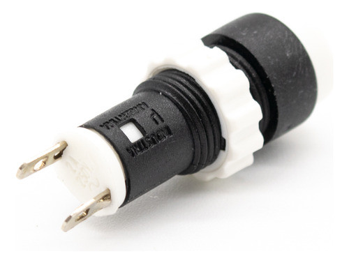 4 Pulsadores 2a Retenido Redondo Blanco 14mm 1