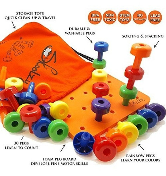 Skoolzy Peg Board Set - Montessori Toys Para Niños Pequeños 1