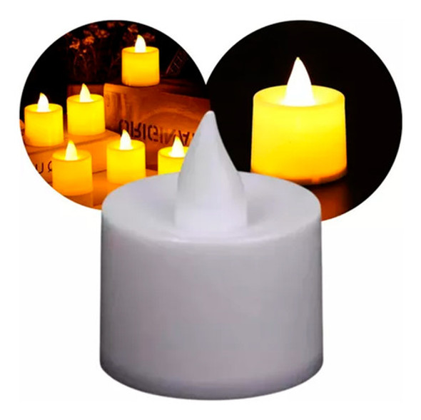 24 Velas Led Con Luz Souvenir Calida Cotillon Pila Incluida 1