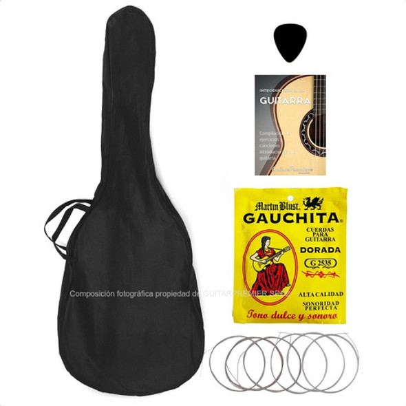 Funda Guitarra Criolla + Encordado Gauchita + Pua + Manual 0