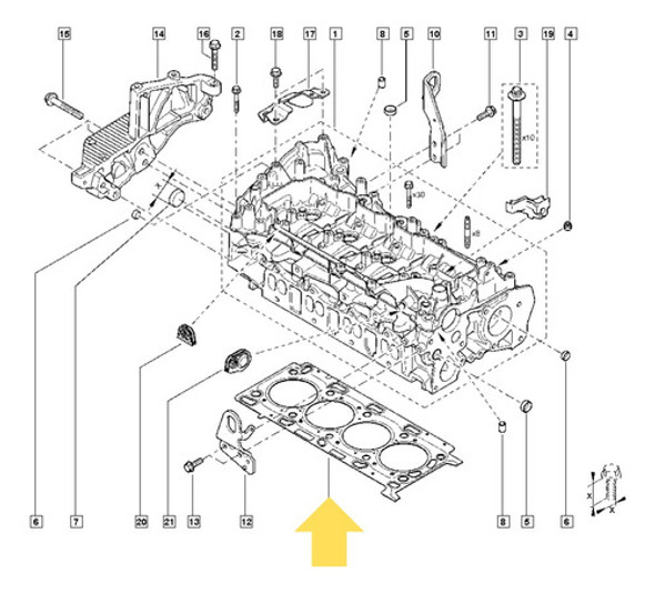 Junta Tapa Cilindro Multilamina Renault Koleos 2.0 J5r Sabo 1 Junta Tapa Cilindro Multilamina Renault Koleos 2.0 J5r Sabo 1