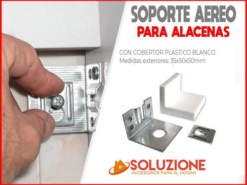 Soporte Aereo Blanco Para Colgar Alacenas Muebles Escuadra 1