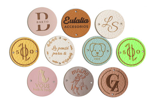 Etiquetas Eco Cuero Personalizadas Orificios X 250u (3x3cm ) 0
