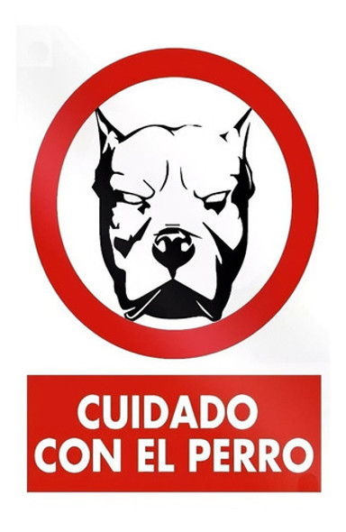Cartel Cuidado Con El Perro Plastificado Tamaño A4 1