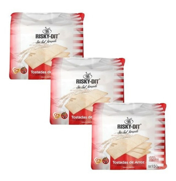 Tostadas De Arroz Risky-dit Natural 150gr Sin Tacc Pack X3 0