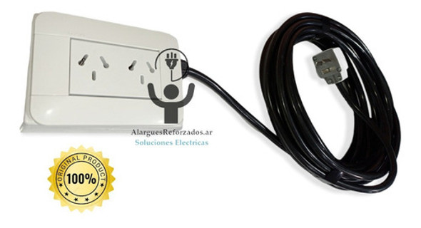 Alargue Toma Periscopio 2x4mm 10ax2 Macho 10a 3mt 0