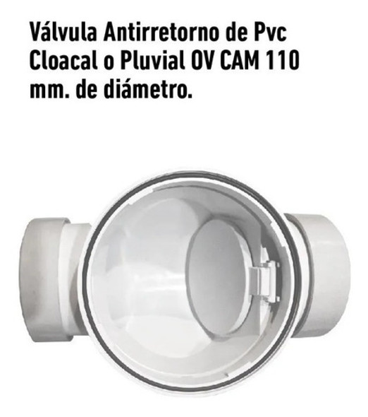 Válvula Antirretorno Pluvial Cloacal Pvc 110mm Ov Cam 1