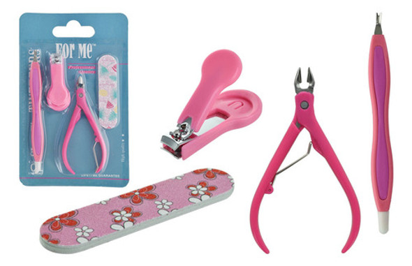 Se Manicura 4 Piezas Metal Quirurgico Alicate Lima Y + 0