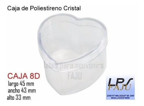 Caja Pastillero Acrilico Corazon Alto Souvenirs X 50u 8d 0