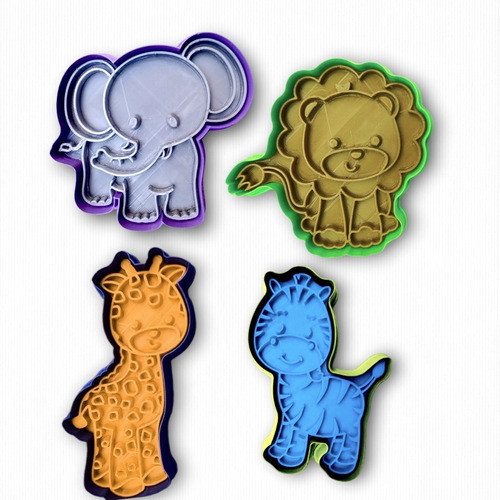 Cortantes Galletas Temática Animales De La Selva X 4 0