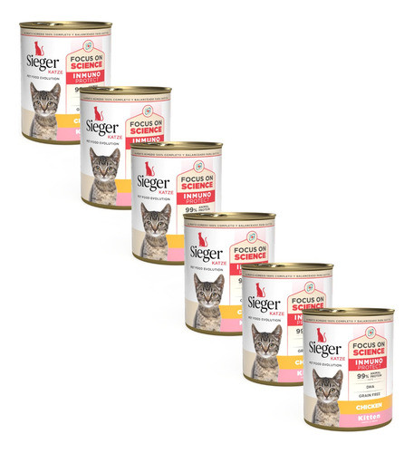 Sieger Katze Wet Kitten X 340 Grs. - Pollo - 0