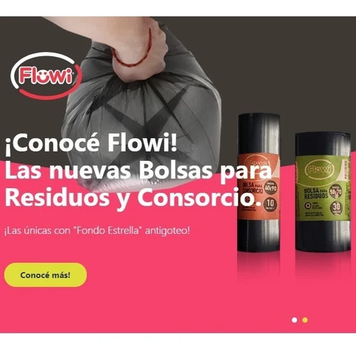 220 Bolsa Residuo 50x70 Negra Base Reforzada No Gotea Flowi 1