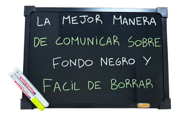 Pizarra Con Superficie Negra 50x70 + Colgantes 0