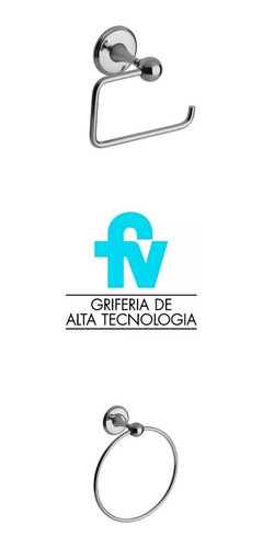 Kit Fv Mikka Accesorios Porta Rollo Toallero Aro 0
