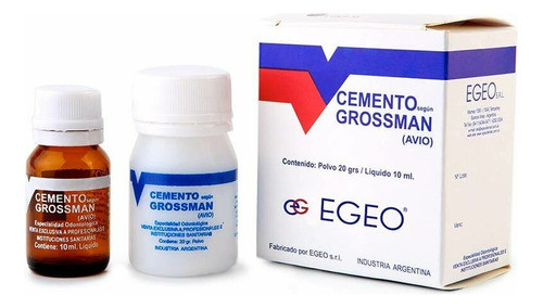 Cemento Grossman Egeo Polvo 20gr Liquido 10ml Odontologia 0