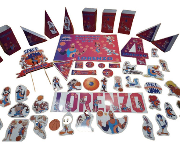 Adorno De Torta Topper  Personalizado Space Jam 0