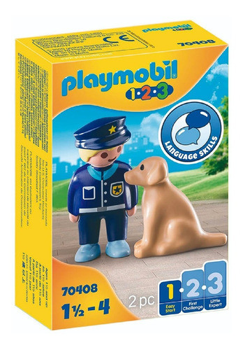 Playmobil Policia Con Perro Sentado Linea 123 Niños 70408 0