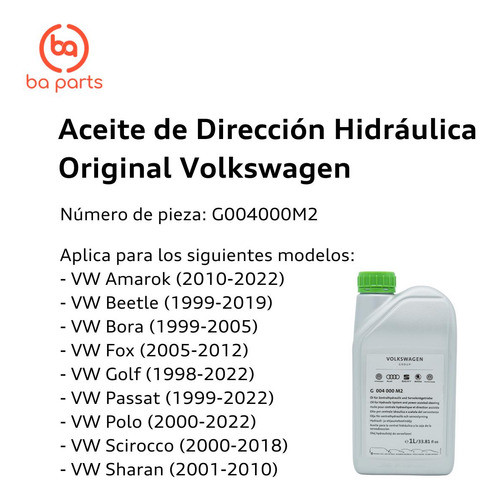 Aceite Dirección Hidráulica Beetle 2014 Al 2019 1
