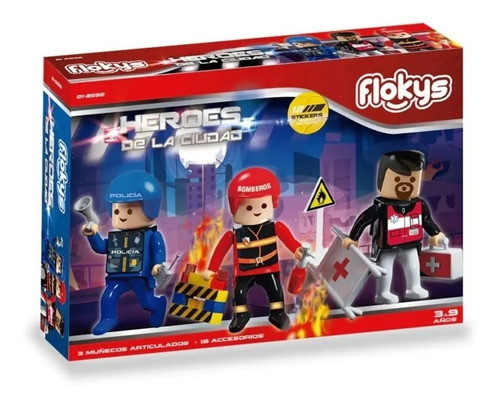 Flokys Figuras X3 Héroes De La Ciudad 01-2030 Srj 0