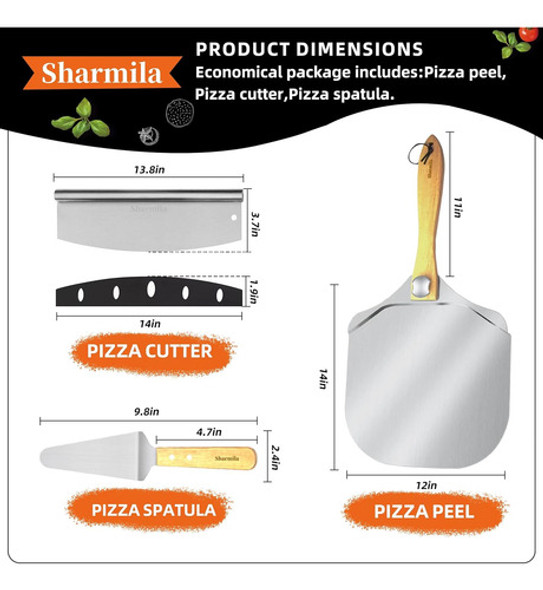 Pala De Pizza De Aluminio Con Mango De Madera, 30 Cm 1