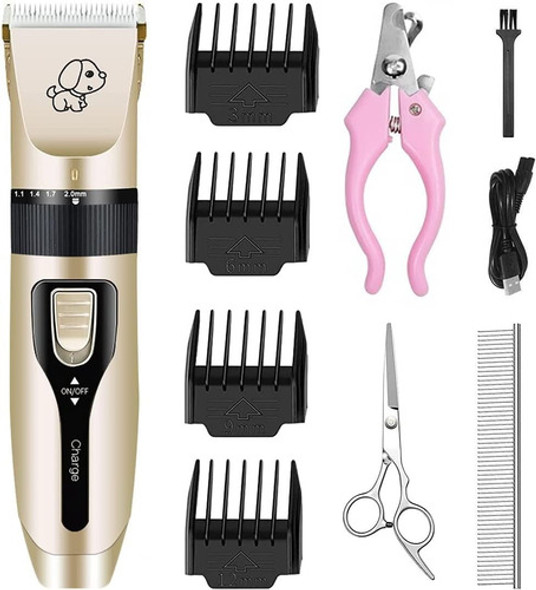 Maquina De Cortar Pelo Para Mascotas Recargable + Accesorios 0