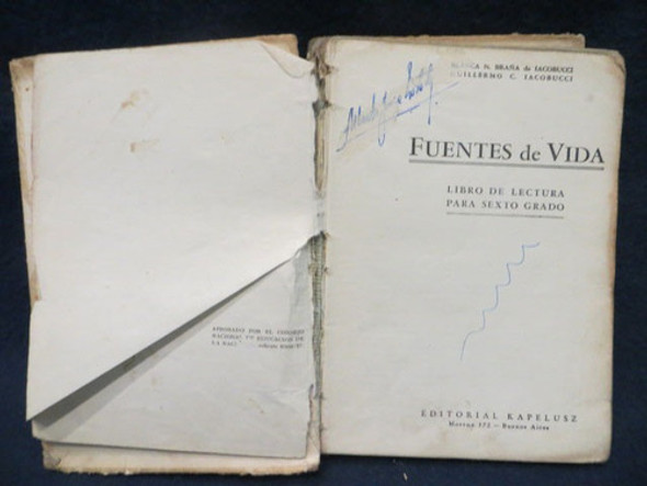 Fuentes De Vida, Iacobucci, Libro Para 6° Grado 1958 1
