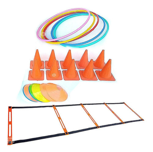 Kit Escalera Entrenamiento Coordinacion Conos Aros Ula Fdn C 0