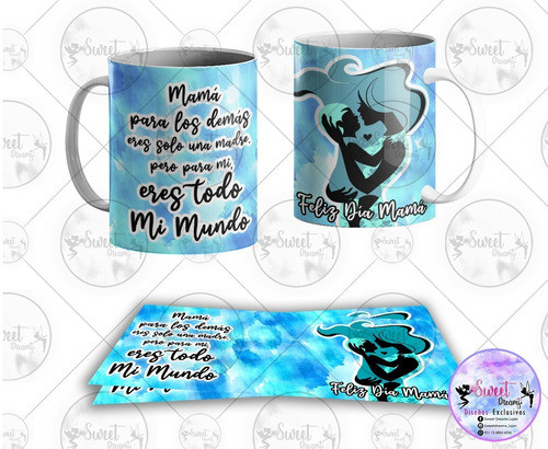 Plantillas Sublimación Tazas Dia De La Madre Editable 0