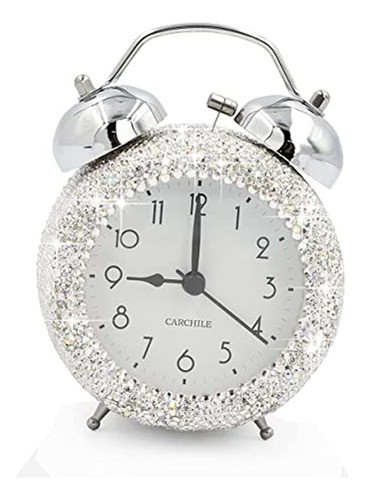 Carchile Bling Rhinestone Despertador Llamada Matutina Súper 0