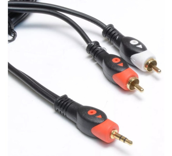 Cable Auxiliar Miniplug 3.5 A 2 Rca  5mts. 1