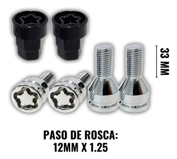 Tuercas Bulón Antirrobo Llanta Chapa Fiat Palio Alfa Romeo 1