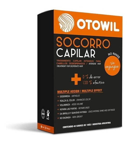 Tratamiento Socorro Capilar Sin Enjuague Otowil Caja 48 Unid 0