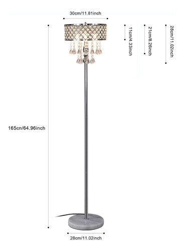 Hsyile Ku300256 Mini Lámpara De Pie De Cristal Europeo Para 1
