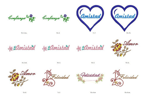 24 Matrices P/ Maquinas De Bordar Amor/fe/confianza/alegria 1